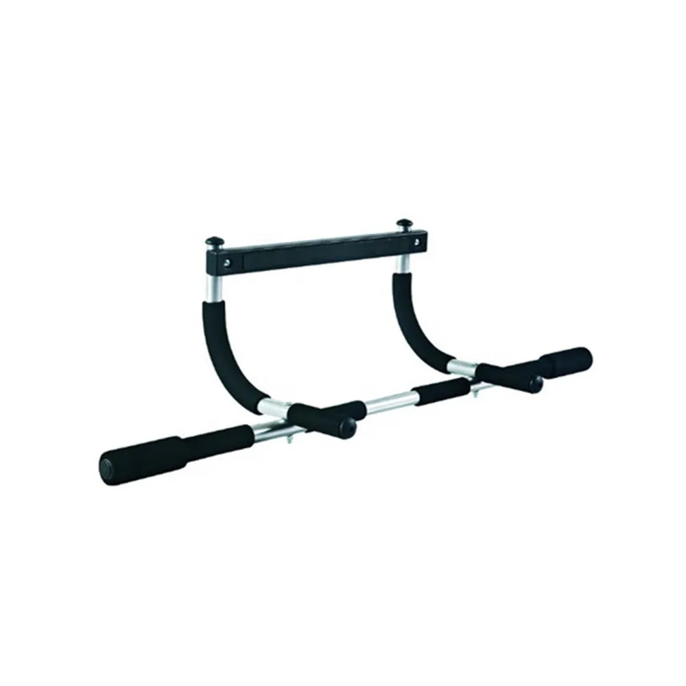 Black steel pipe wall-mounted indoor pull-up bar for home fitness