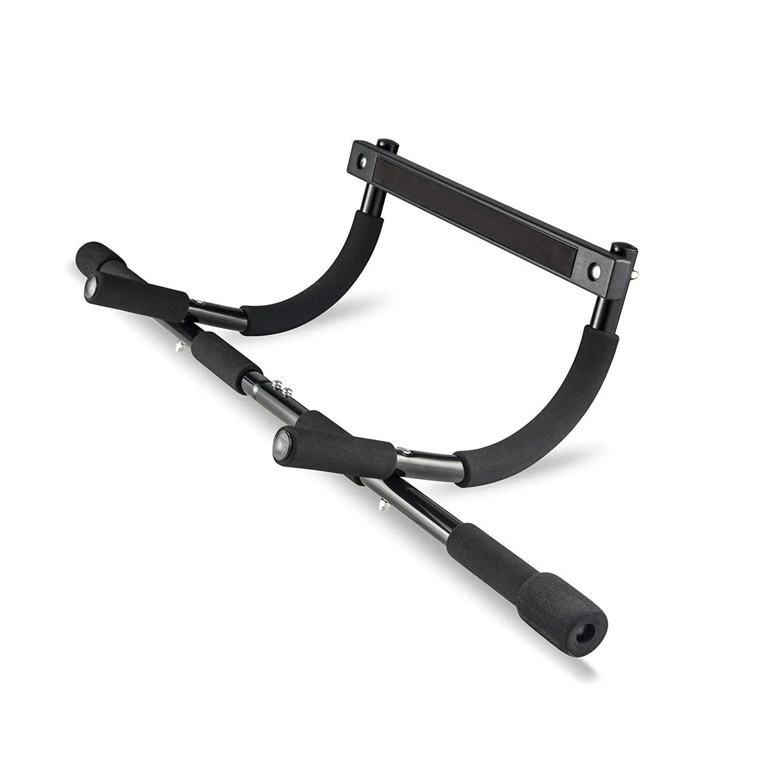 Black steel pipe wall-mounted indoor pull-up bar for home fitness