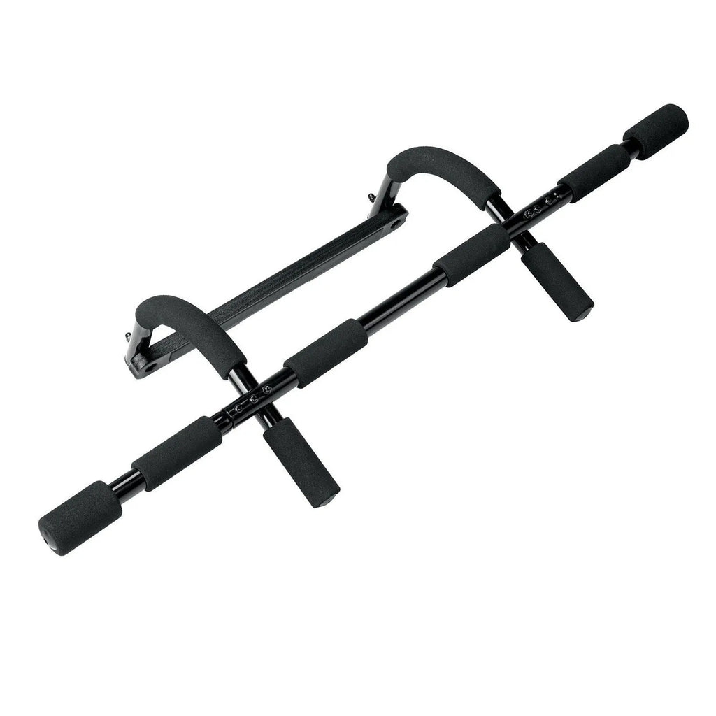 Black steel pipe wall-mounted indoor pull-up bar for home fitness