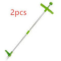 Manual aluminium and plastic garden weeding tool, 50cm long, for digging and weed pulling.