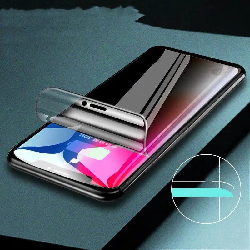 Privacy hydrogel film for Apple iPhone screen with anti-peeping and self-healing features