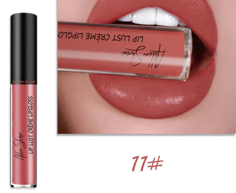 Silky cream texture lip gloss tube with mineral ingredients and multiple colour set options