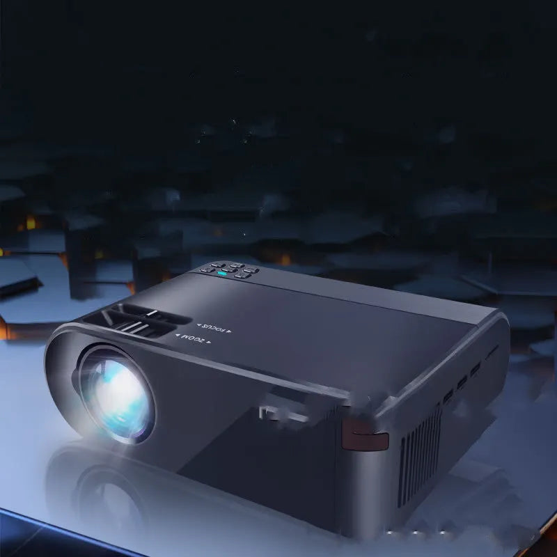 Portable Android WiFi projector with wireless mobile connectivity and 8K lens for home cinema use