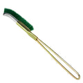Green mini elbow rust removal brush with metal handle and nylon wire bristles