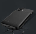 Black TPU soft case wireless back clip battery for iPhone 12, showing clip and multi-U port.