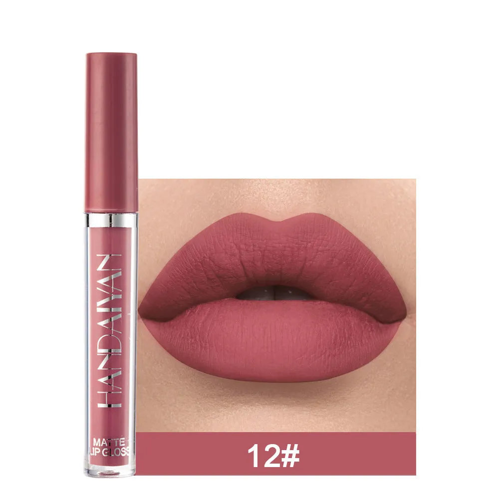 HANDAIYAN matte non-stick cup liquid lipstick in 2.5ml size with multiple colour options.