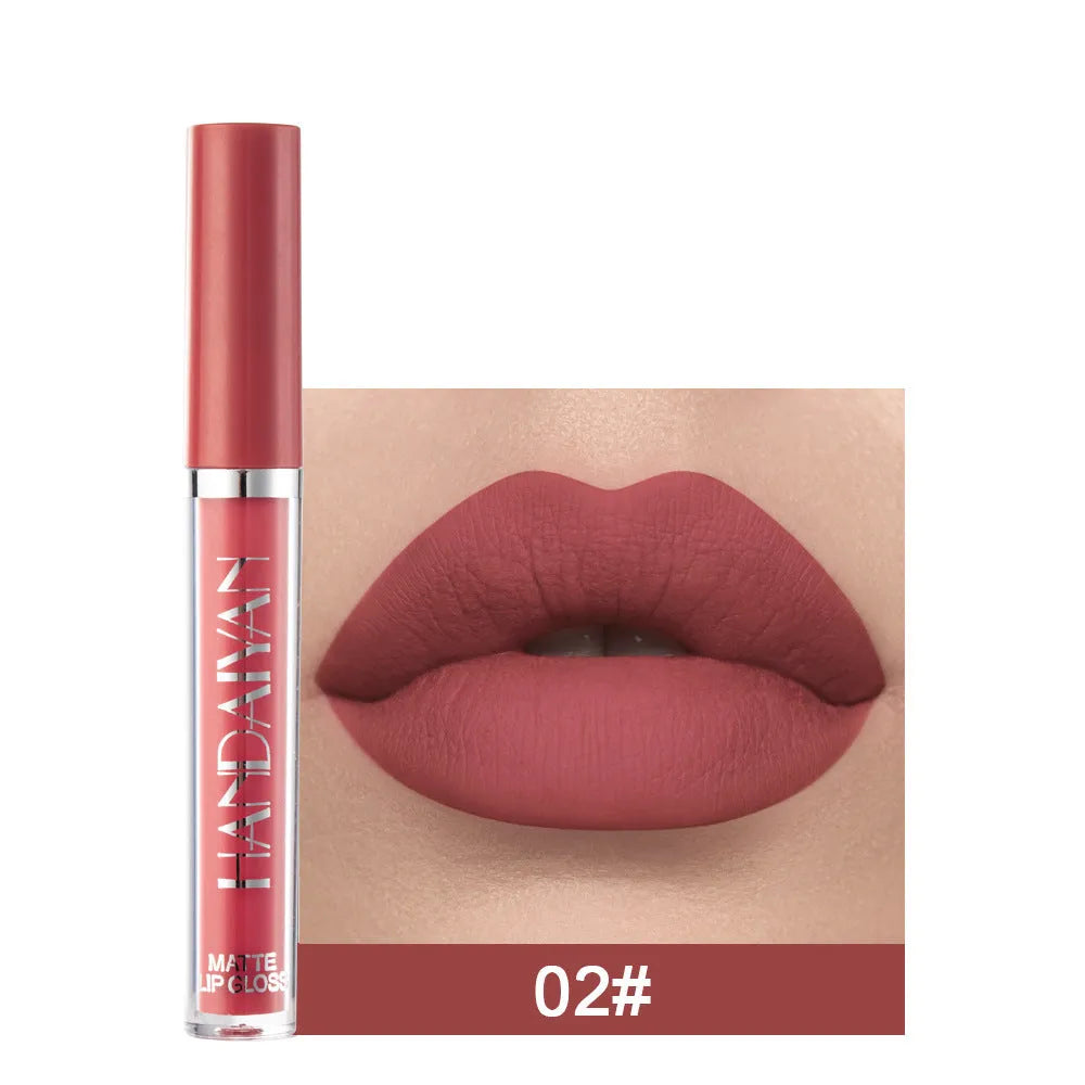 HANDAIYAN matte non-stick cup liquid lipstick in 2.5ml size with multiple colour options.