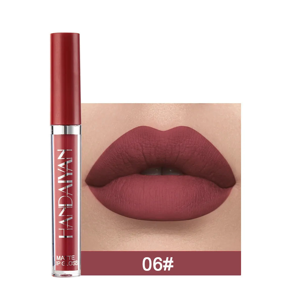 HANDAIYAN matte non-stick cup liquid lipstick in 2.5ml size with multiple colour options.