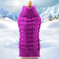 Wool twisted rope dog sweater in multiple colours and sizes with chest and back length measurements