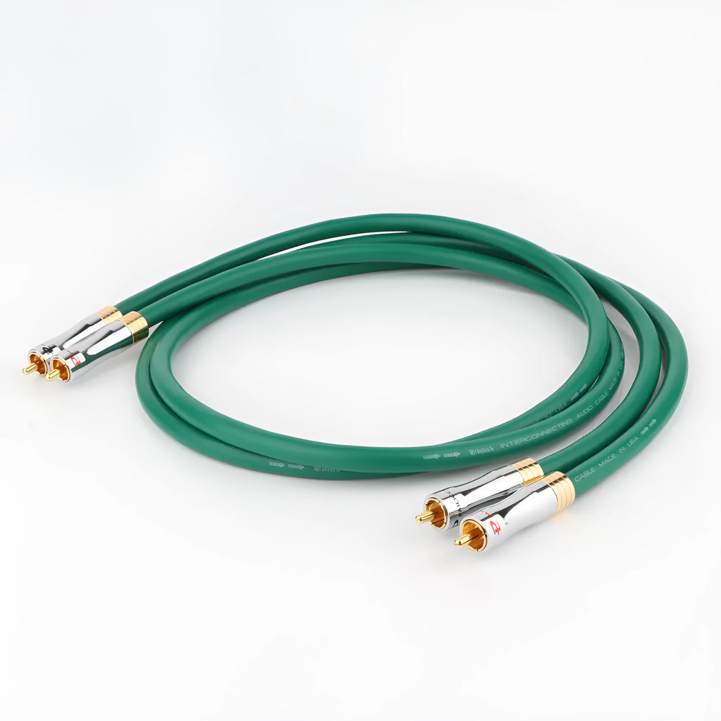 4-core copper silver-plated shielded RCA audio cable with lotus plug converters for amplifier connections