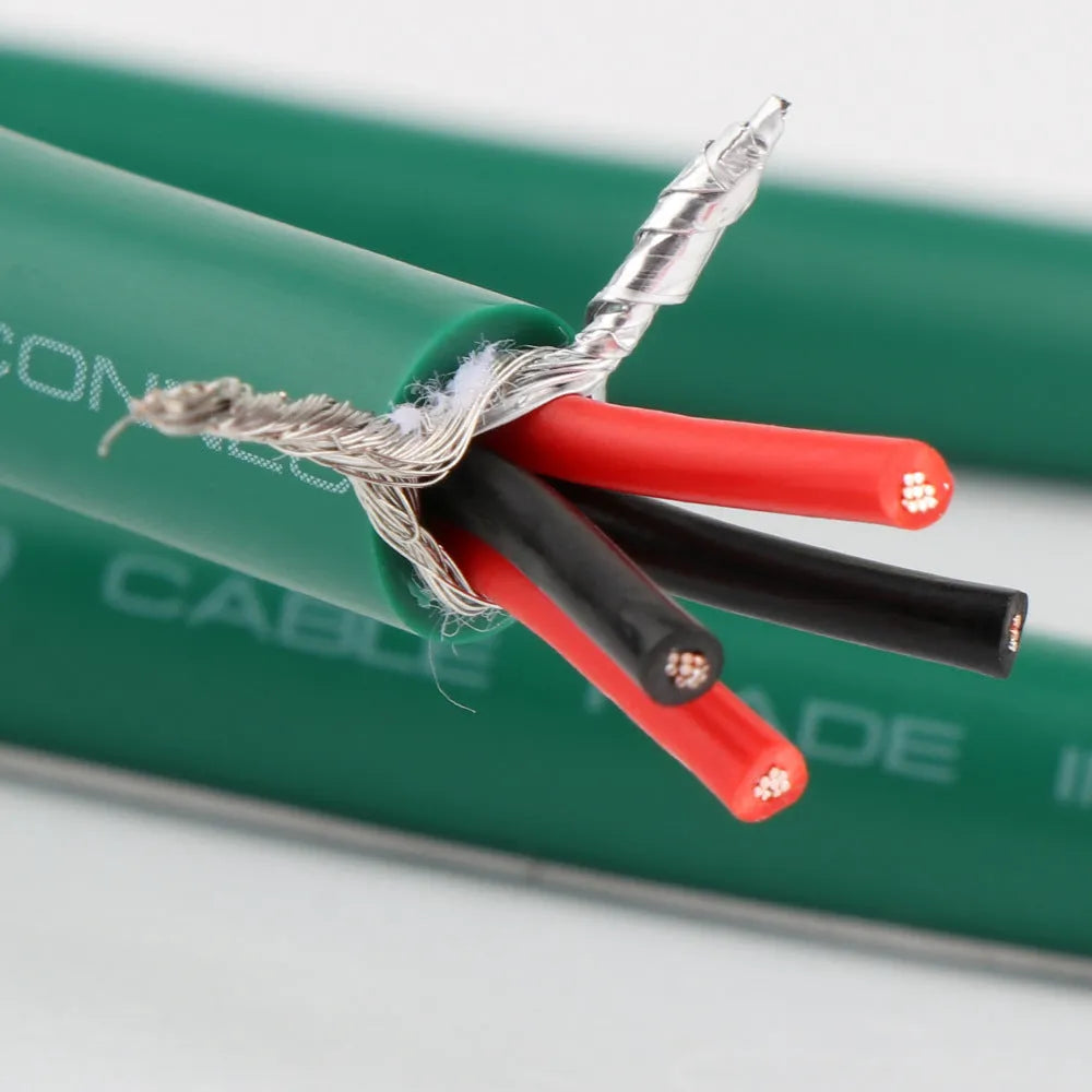 4-core copper silver-plated shielded RCA audio cable with lotus plug converters for amplifier connections