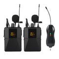 Little Bee X3 wireless lavalier microphone system in black with clip-on design