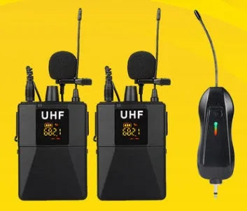 Little Bee X3 wireless lavalier microphone system in black with clip-on design
