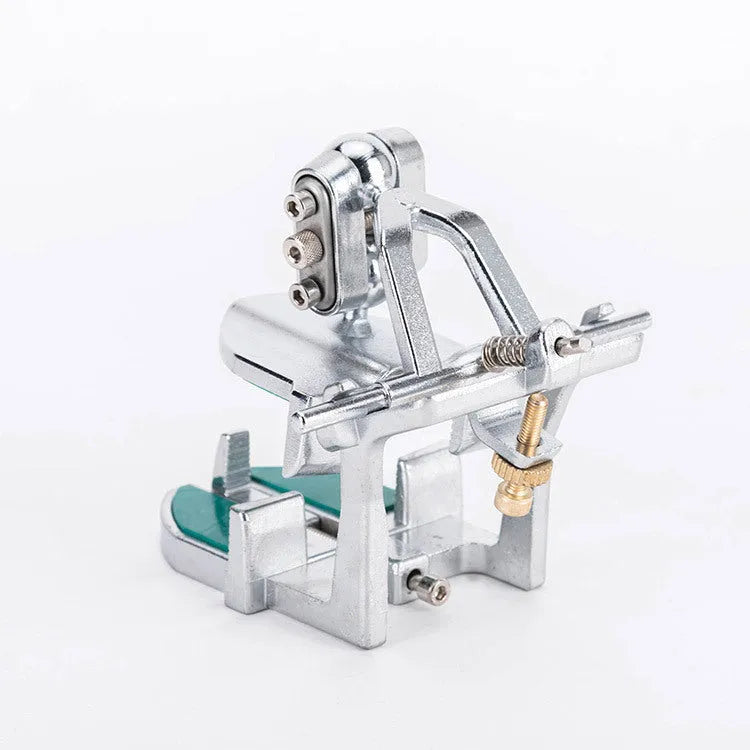 Korean dental laboratory articulator with adjustable arms for mounting adult jaw models.