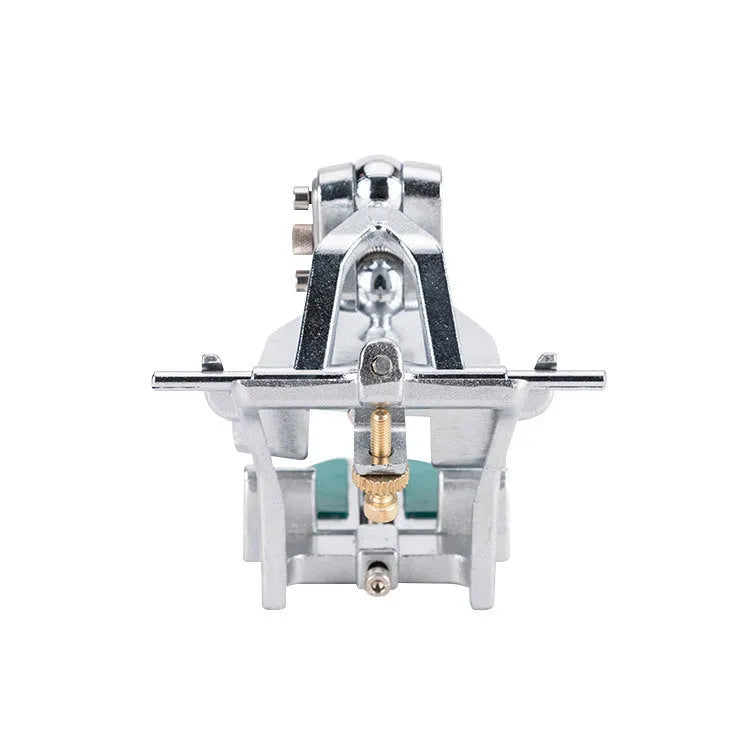Korean dental laboratory articulator with adjustable arms for mounting adult jaw models.