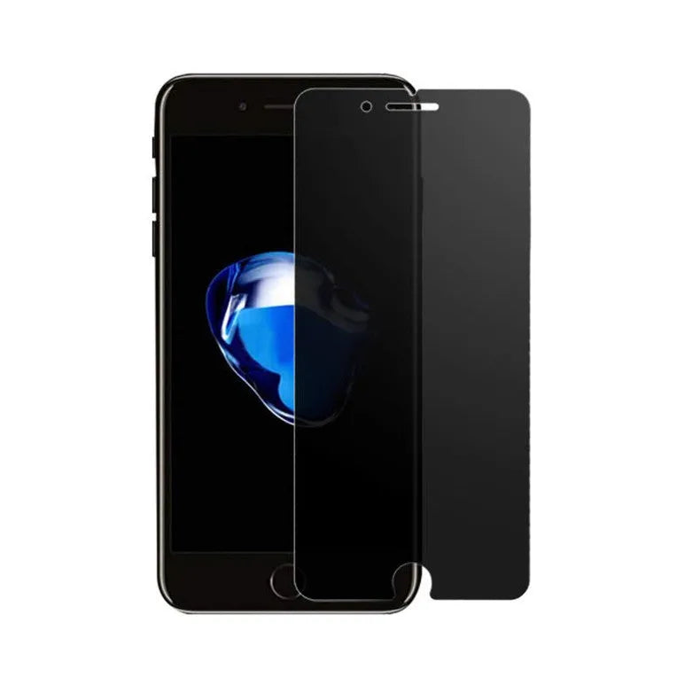 Tempered glass privacy screen protector for iPhone with anti-peeping, scratch-resistant features.