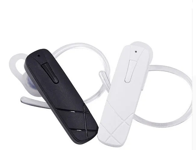 Mini Bluetooth wireless headset single earpiece in black or white with earplug design