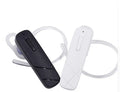 Mini Bluetooth wireless headset single earpiece in black or white with earplug design
