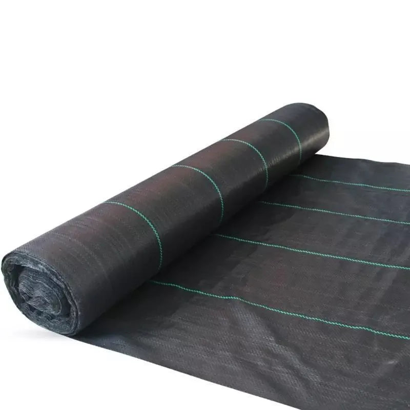 Black polyethylene weed control cloth for agricultural and greenhouse use in multiple size options