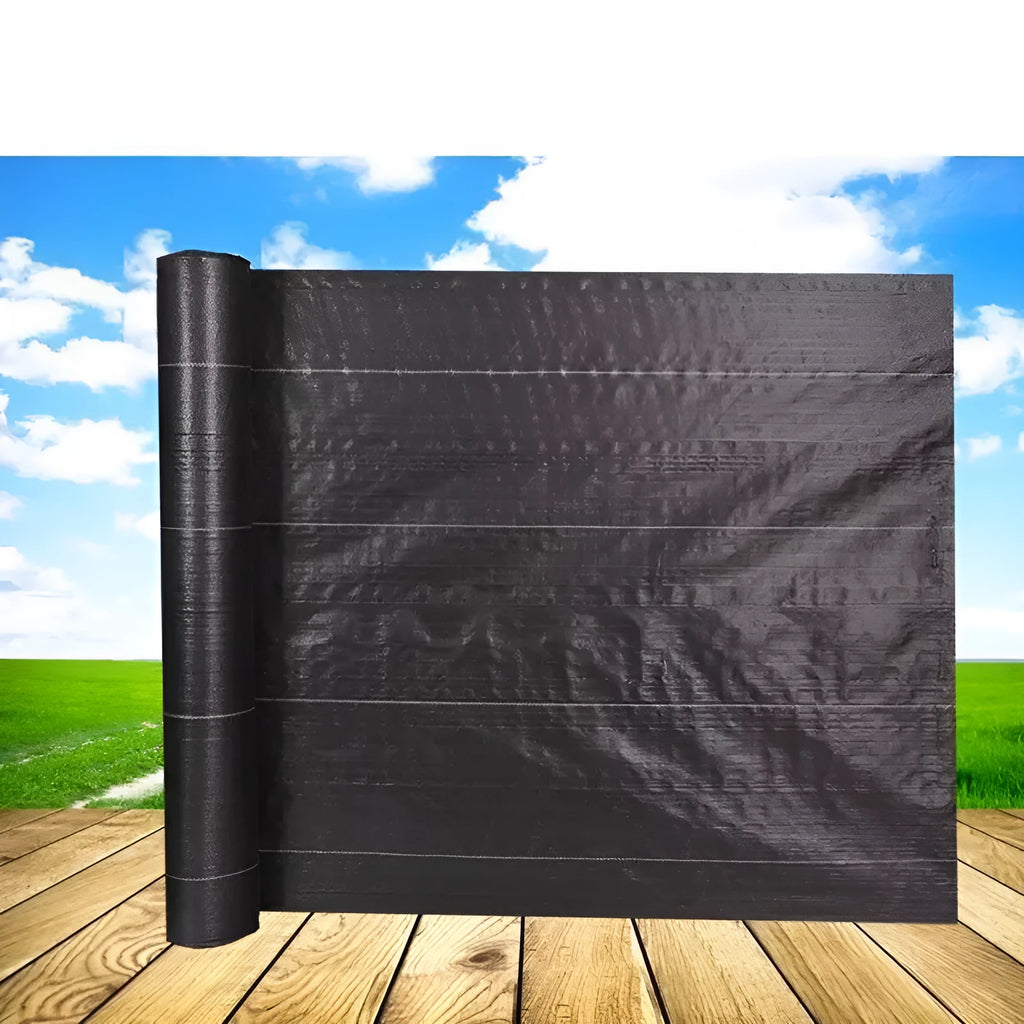 Black polyethylene weed control cloth for agricultural and greenhouse use in multiple size options