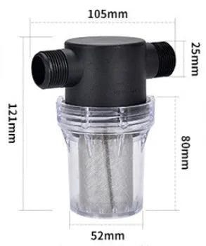 Y-type stainless steel mesh water pre-filter with plastic body for household sediment filtration