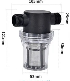 Y-type stainless steel mesh water pre-filter with plastic body for household sediment filtration