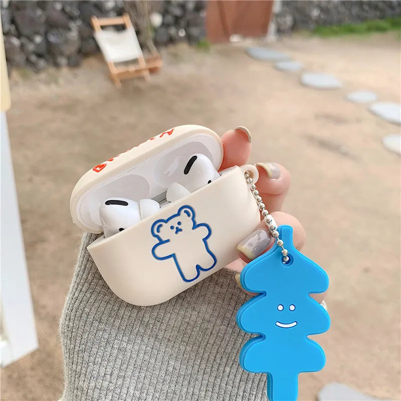 Clamshell silicone protective case for AirPods Pro3 AirPods 1 2 solid colour blue white orange yellow