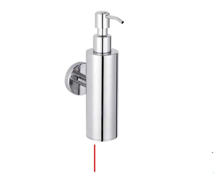 Stainless steel wall-mounted manual soap dispenser in brushed finish for commercial bathrooms