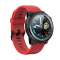 Black IP68 waterproof Android smartwatch with round 1.3-inch screen on a silicone wrist strap.