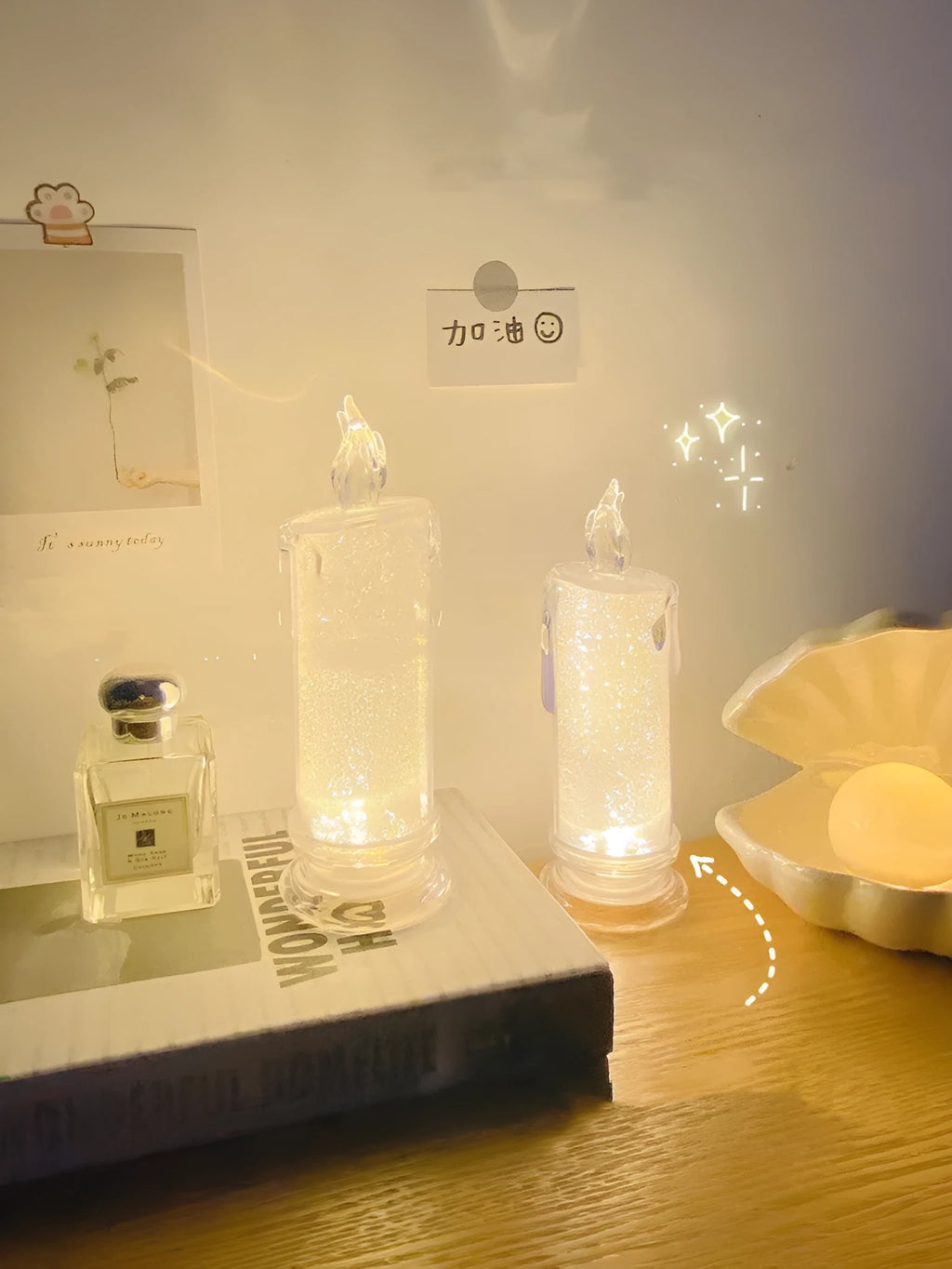 LED bedside lamp with optional message board in one of seven design configurations