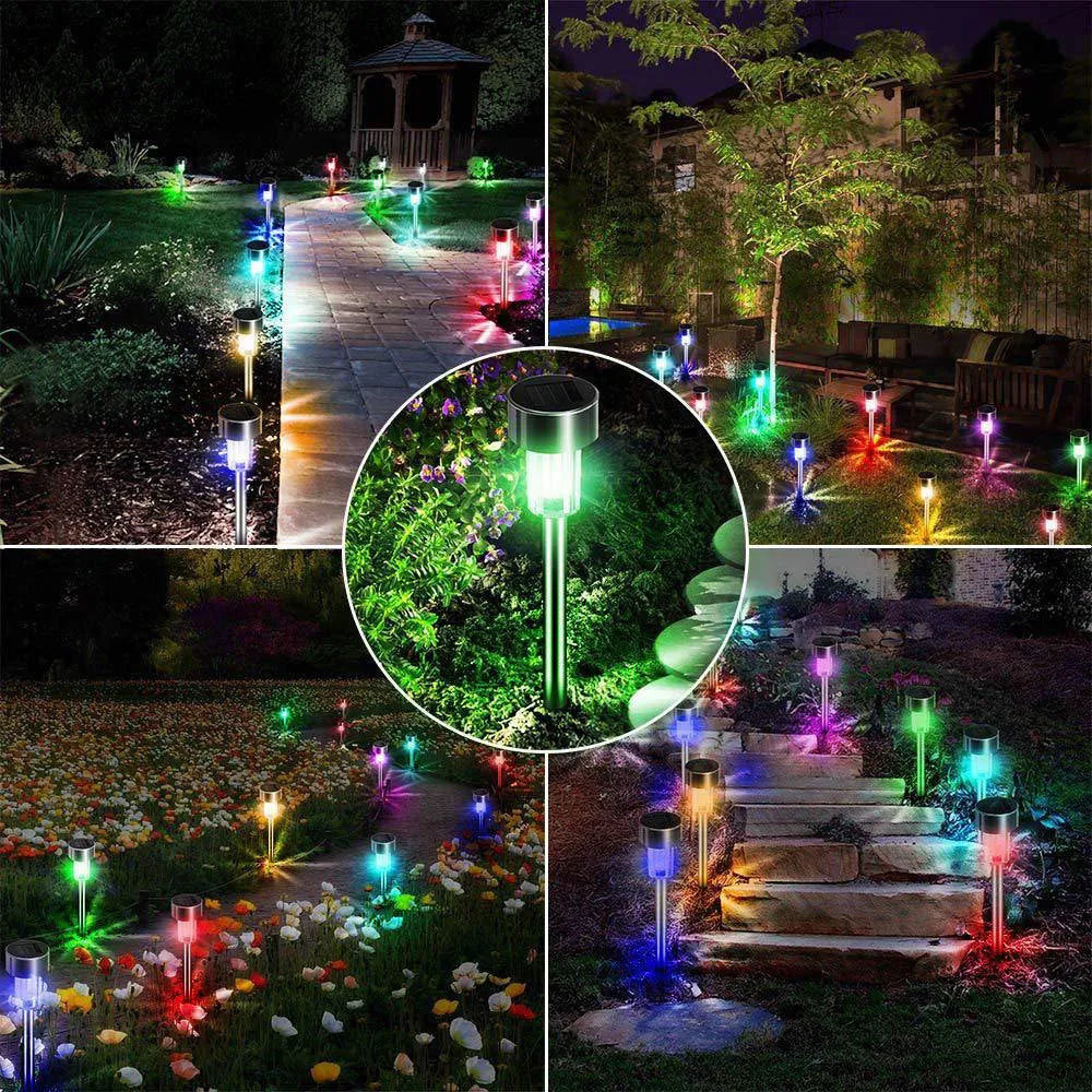 Stainless steel garden landscape light with pastoral style design showing dimensions