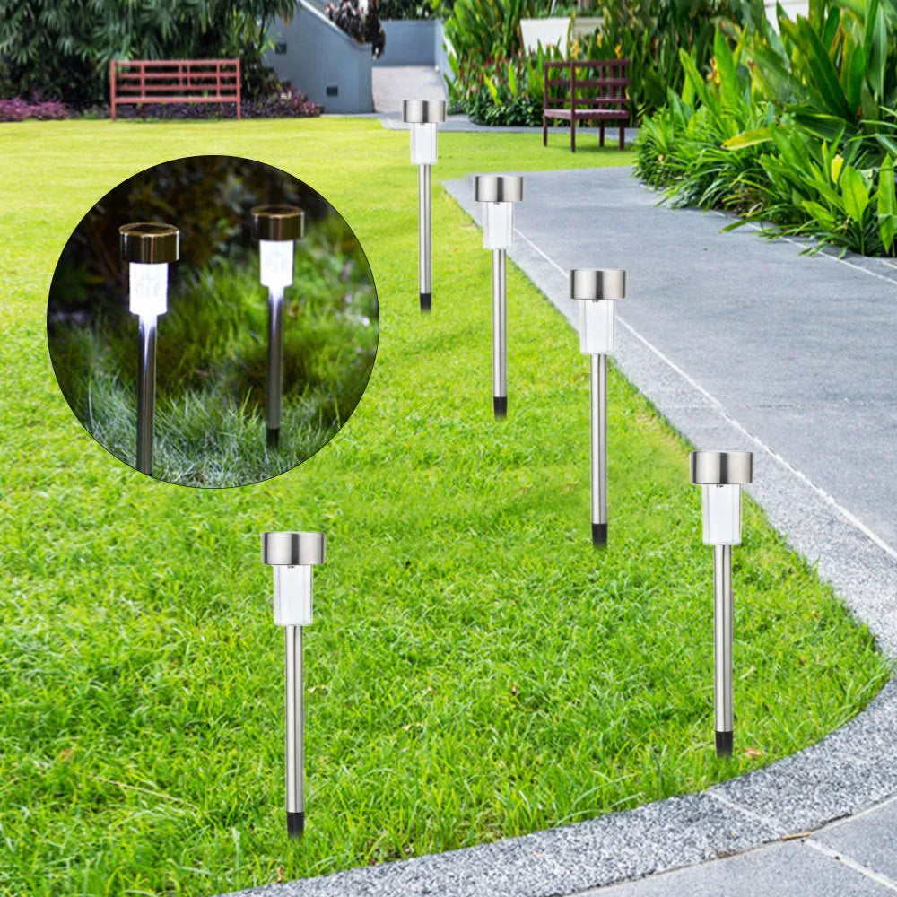 Stainless steel garden landscape light with pastoral style design showing dimensions