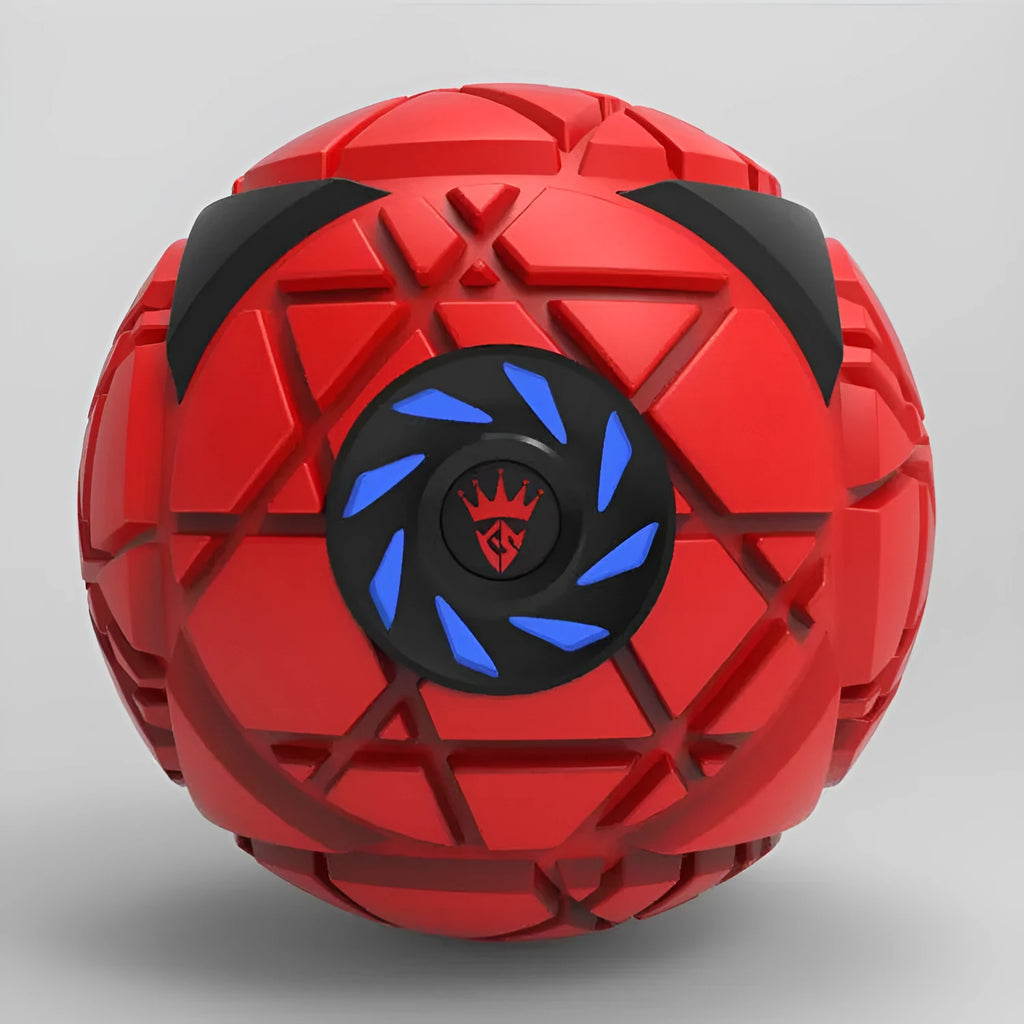 Electric fascia massage ball in red with 120mm diameter for fitness and sports recovery