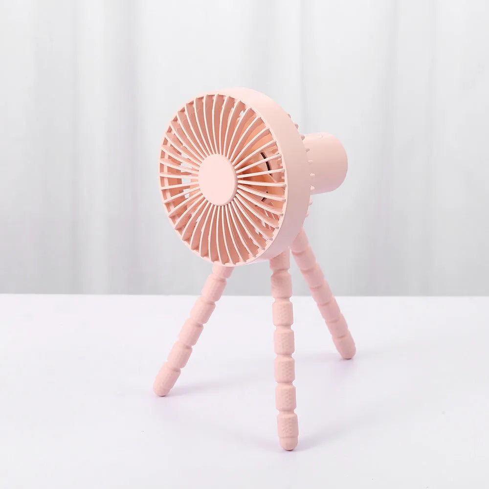 Mini desktop fan with adjustable octopus tripod and bending head in assorted colours