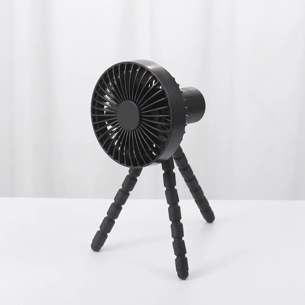 Mini desktop fan with adjustable octopus tripod and bending head in assorted colours