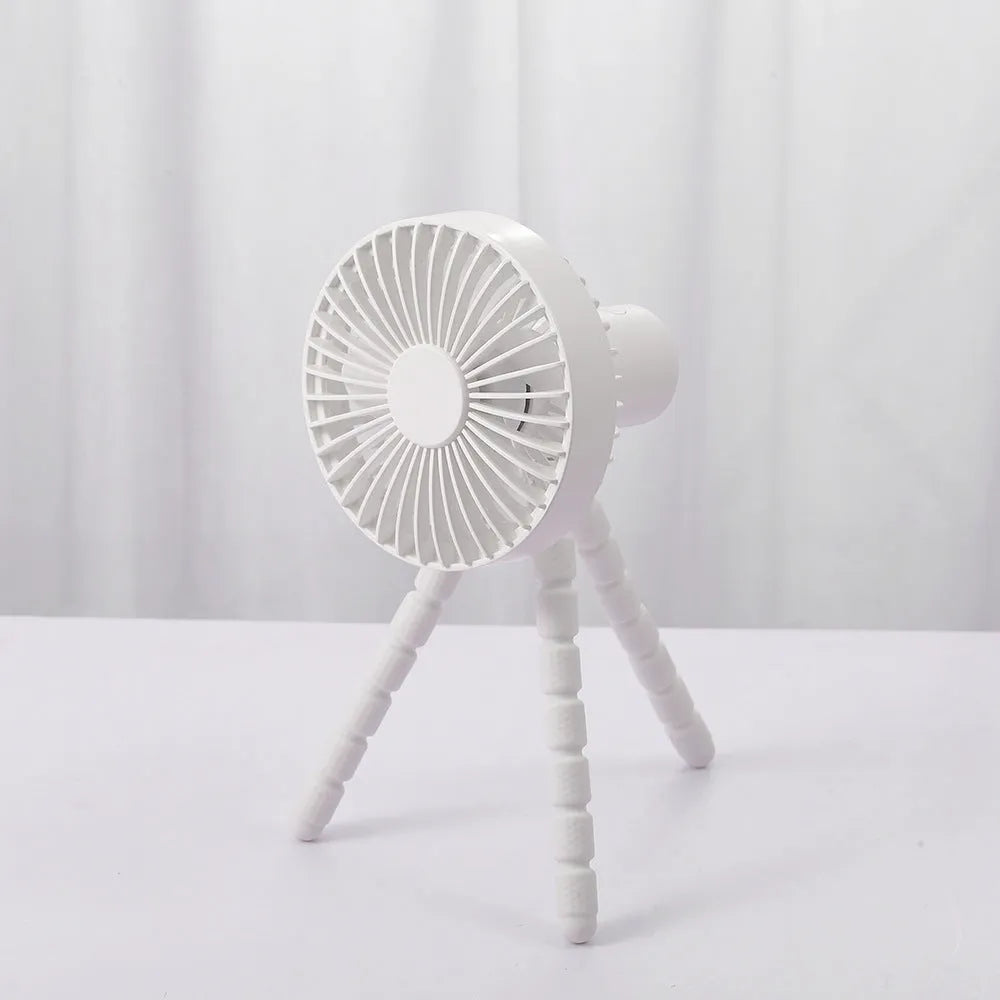Mini desktop fan with adjustable octopus tripod and bending head in assorted colours
