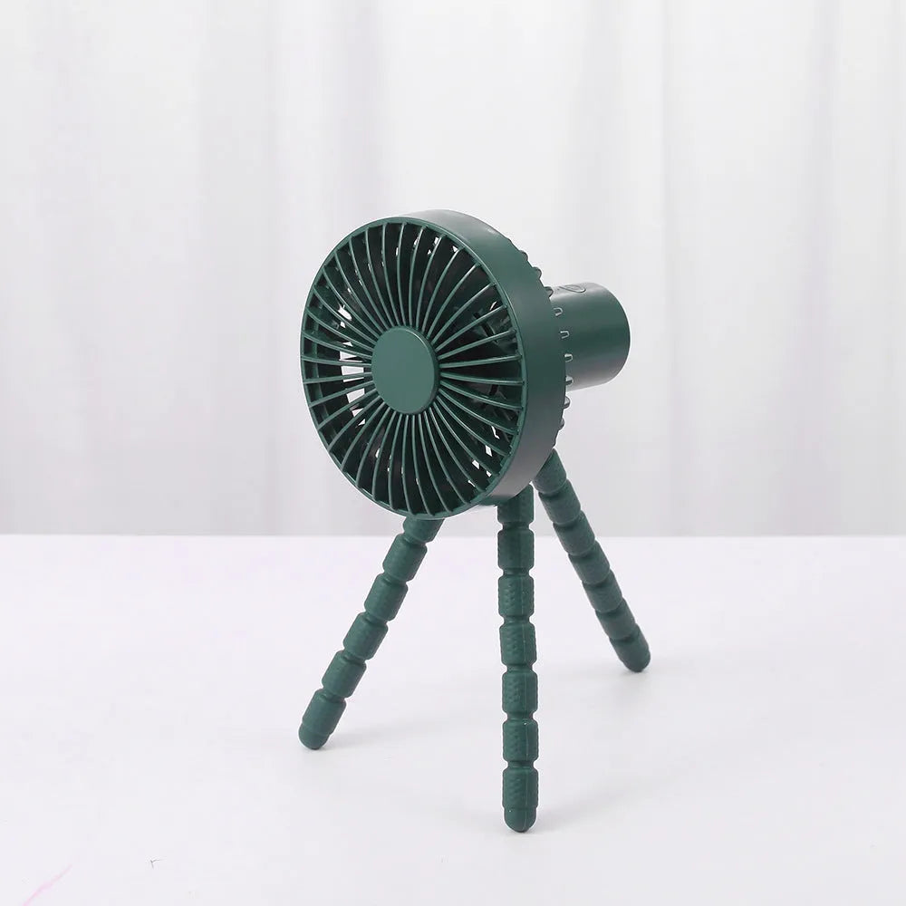 Mini desktop fan with adjustable octopus tripod and bending head in assorted colours