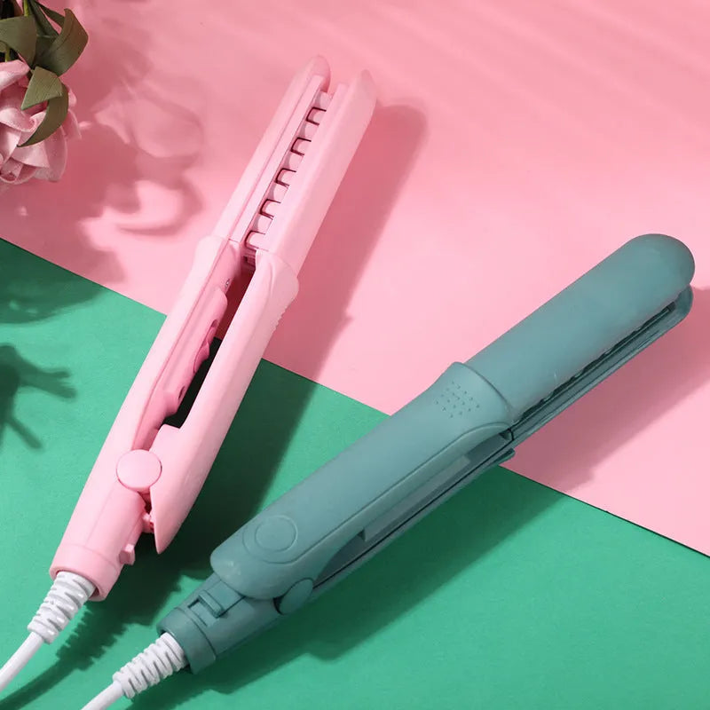 Electric curling iron with corn perm splint and tourmaline ceramic barrel in dark green