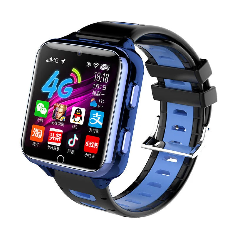 Children's smart watch with colour touch screen on a silicone wristband.