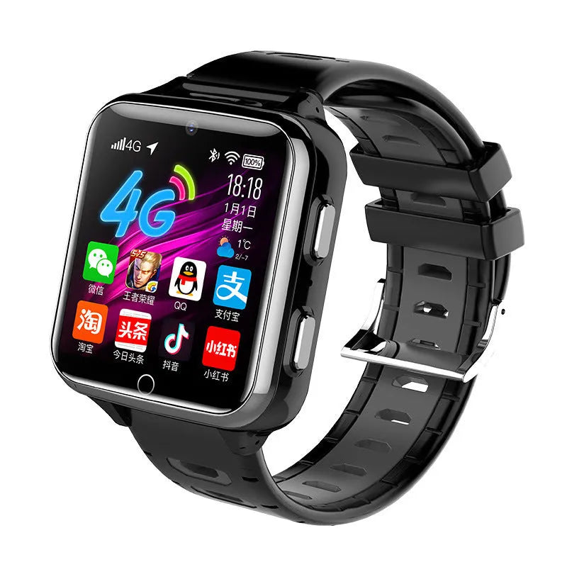 Children's smart watch with colour touch screen on a silicone wristband.