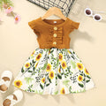 Toddler girl wearing sleeveless summer dress in one of six available colours
