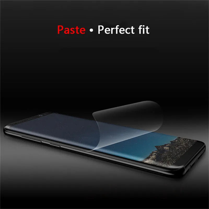 Transparent matte hydrogel screen protector for curved Samsung Galaxy phone