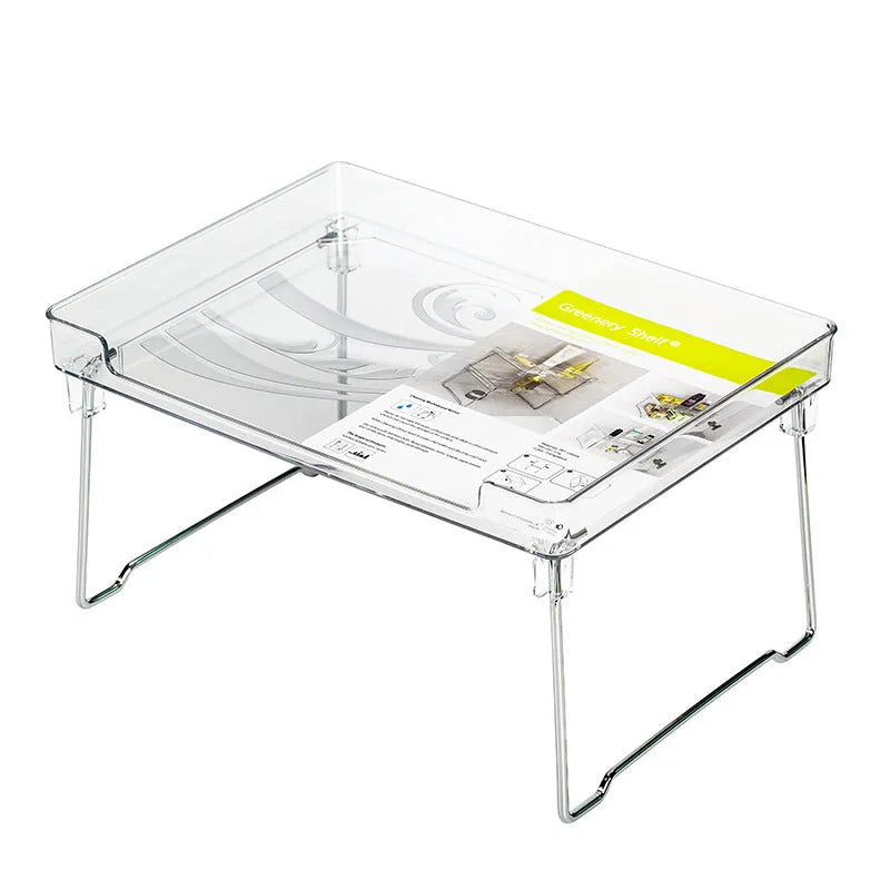 Transparent or white plastic kitchen supplies rack organiser for desktop or cupboard storage