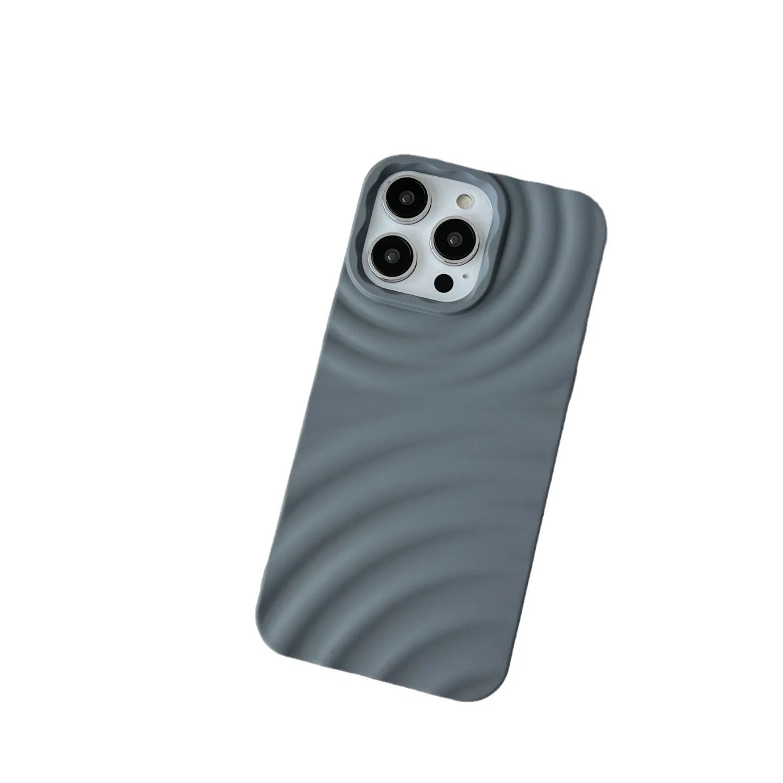Niche pure colour TPU phone case with water ripple pattern in corrugated black for iPhone 12 Pro Max