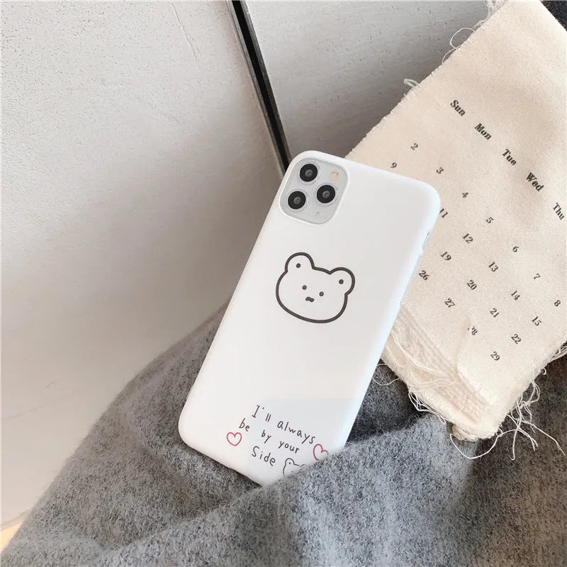 Korean bear cartoon design silicone soft case for Apple iPhone mobile phone