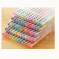 100 colour gel pen set with 0.5mm and 1.0mm tips in plastic barrels