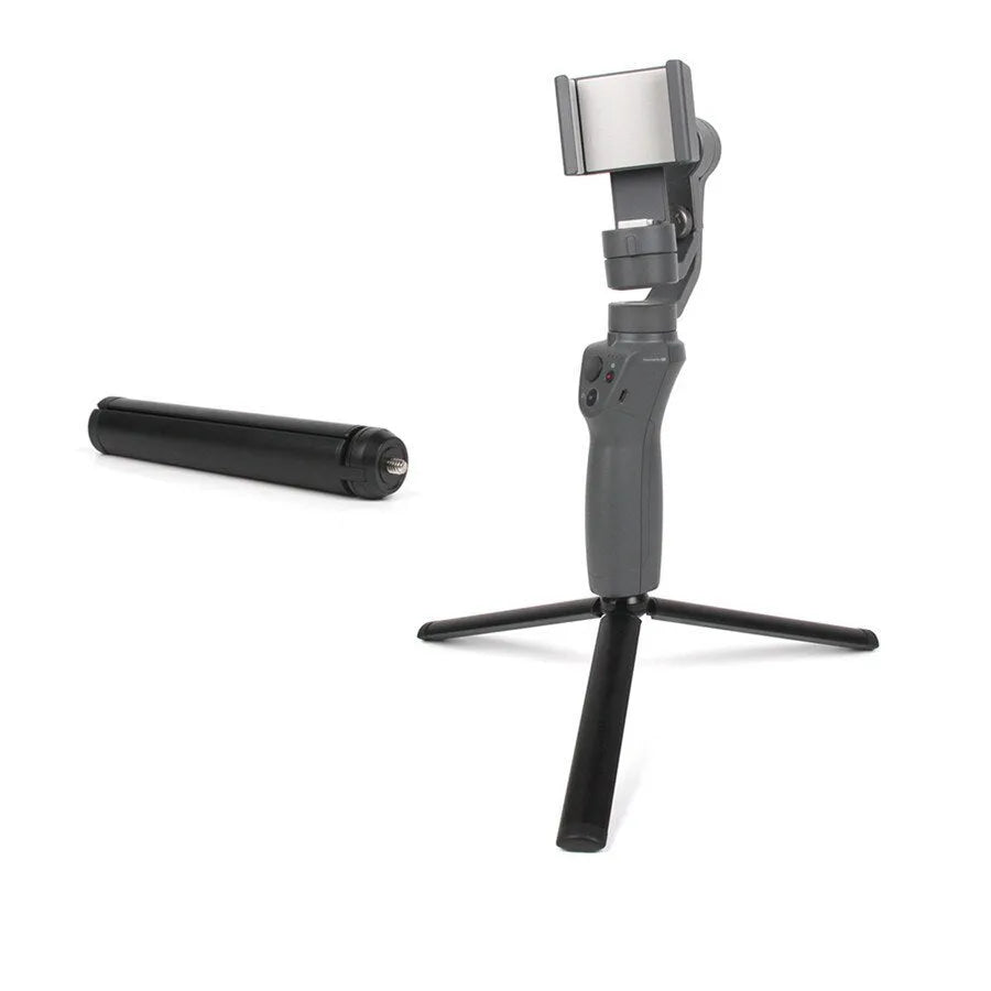 Black aluminium alloy mobile phone tripod compatible with Apple iPhone models