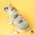 Grey acrylic pet Christmas sweater with elk pattern French style on a dog