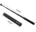 Black retractable lengthened selfie stick extended as a hand-held stabiliser