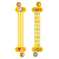 Yellow plastic children's digital resolution ruler measuring 24.5cm with cartoon educational design